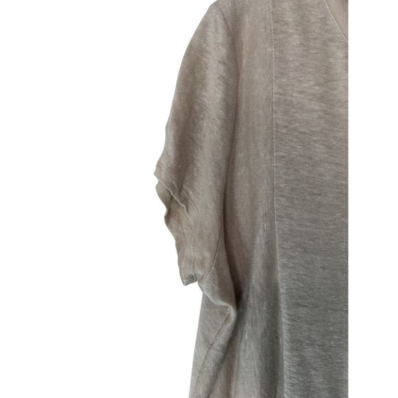 J. Jill Love Linen Shirt Tan Short Sleeve Lagenlook Relaxed Lightweight Medium - Picture 5 of 11